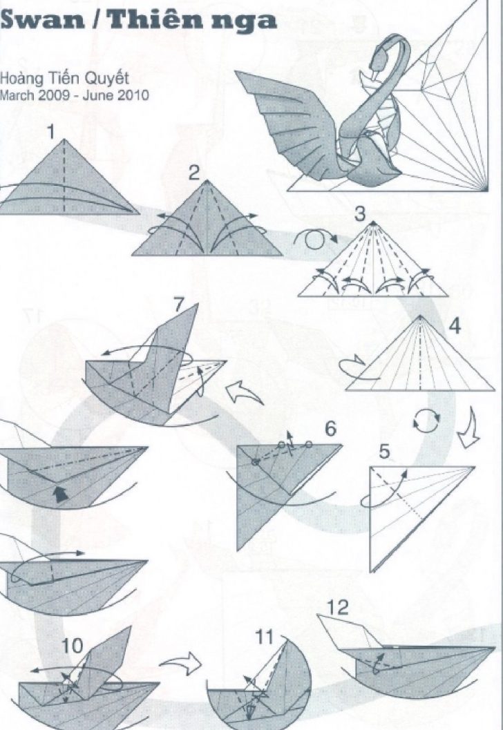 Origami Advanced Diagrams Swan Quyet Origamiart - craftora.info