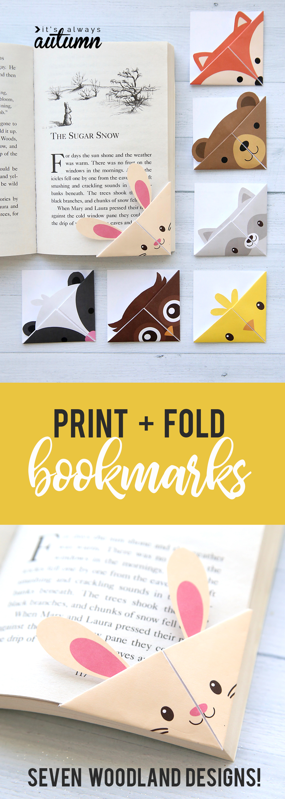 Origami Animals Instructions Printable Diy Woodland Animals Origami Bookmarks Print Fold Its Always