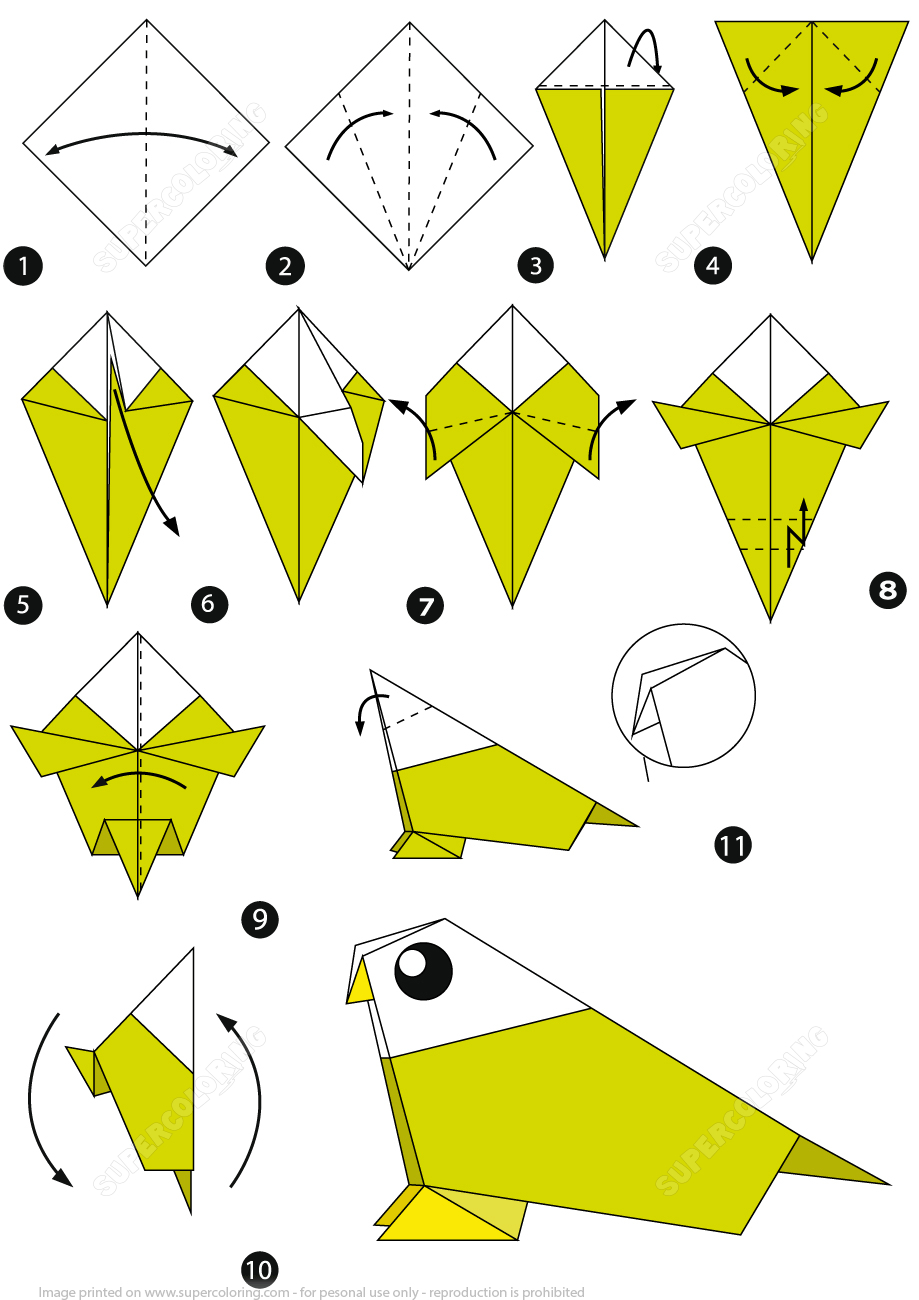 Origami Animals Instructions Printable How To Make An Origami Bird Step Step Instructions Free