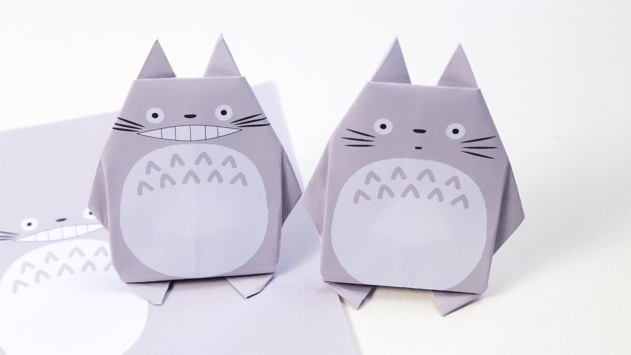 Origami Animals Instructions Printable Origami Totoro Tutorial Free Printable Paper Paper Kawaii