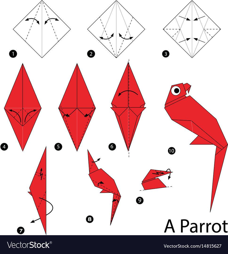 Origami Animals Instructions Printable Step Instructions How To Make Origami A Parrot