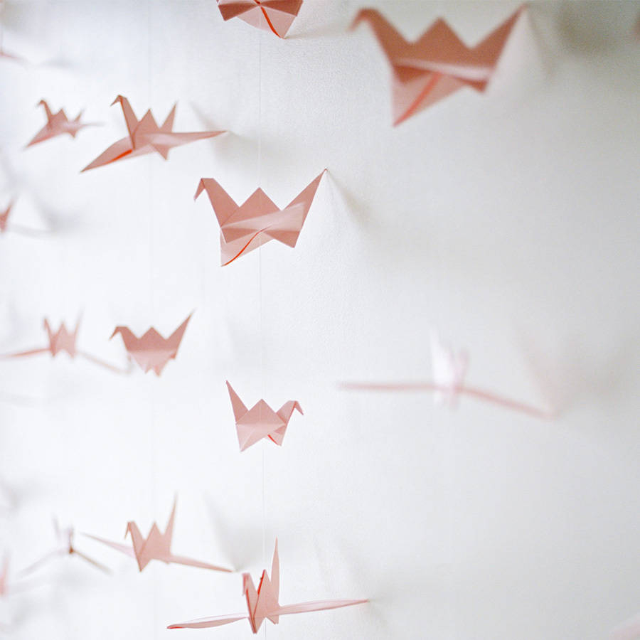 Origami Bird Decorations Origami Bird Cranes Hanging Paper Backdrop One String