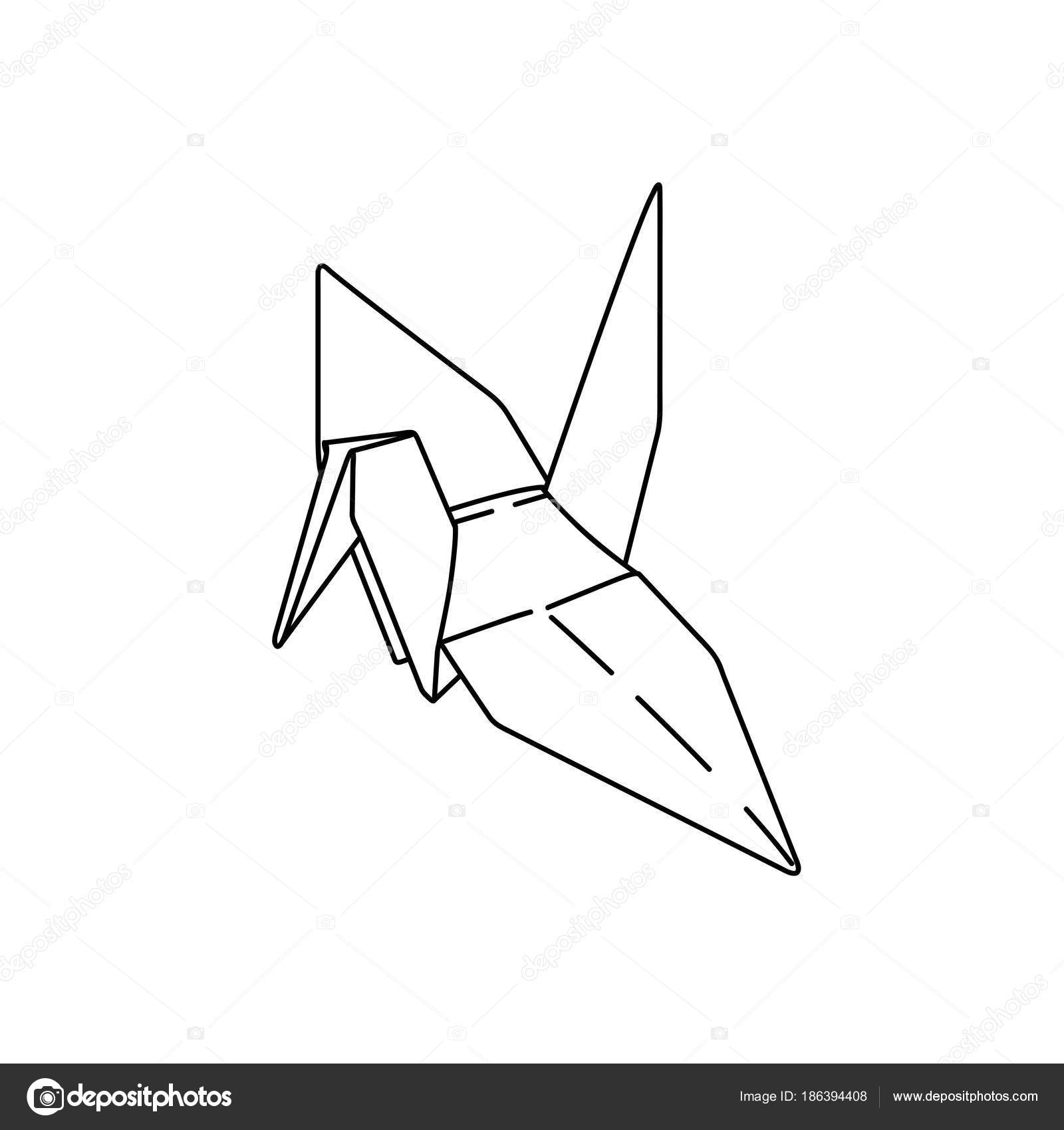 Origami Bird Tattoo Bird Origami Paper Simple Line Illustration Vector Tattoo Design