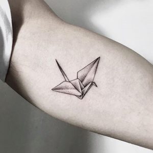Origami Bird Tattoo Minimalist Tattoo With Origami And Crane