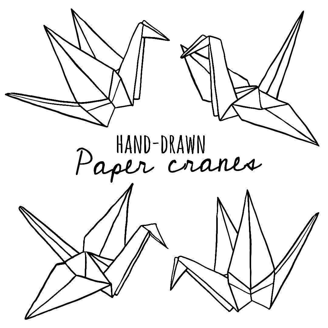 Origami Bird Tattoo Paper Crane Drawing At Paintingvalley Explore Collection Of