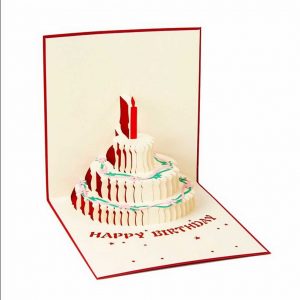 Origami Birthday Cake Creative Design 3d Handcrafted Origami Birthday Cake Candle Greeting Card Envelope Invitation Card Kirigami Anniversary