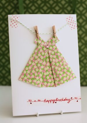 Origami Birthday Card Origami Dress Card A Spoonful Of Sugar