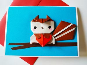 Origami Birthday Card Personalised Squirrel Origami Birthday Card Funny Squirrel Boyfriend Heart Card Anniversary Pop Up Greeting Card Boyfriend Girlfriend