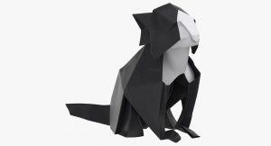 Origami Black Cat