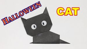 Origami Black Cat How To Make A Paper Cat Origami Halloween Black Cat Easy But Cute For Kids Halloween Craft