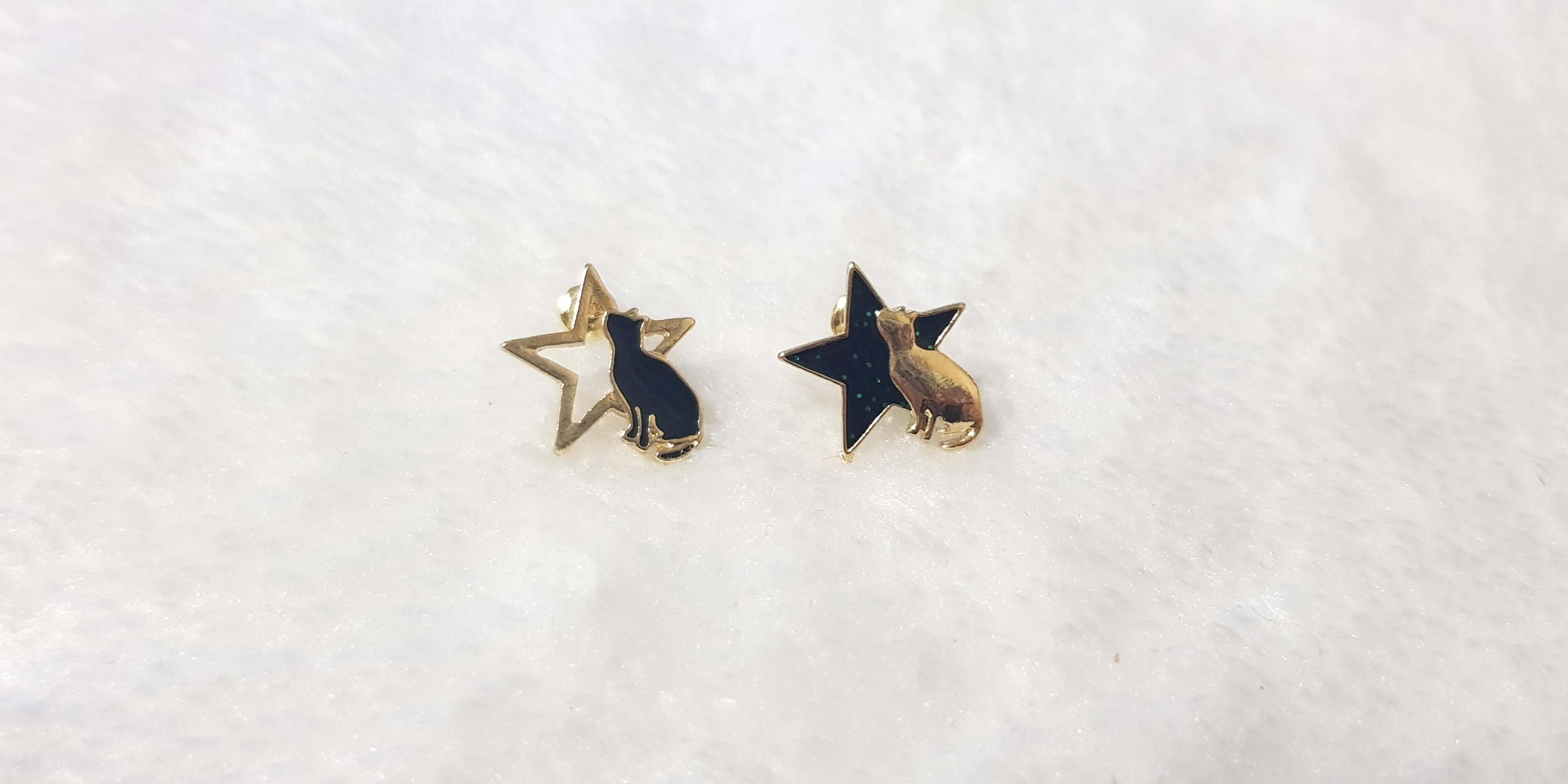Origami Black Cat Kr Black Cat Star Earrings