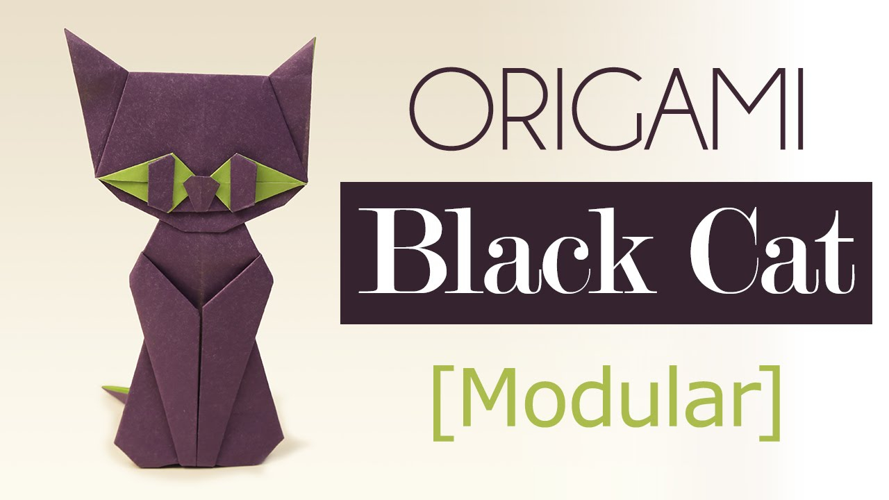Origami Black Cat Origami Cat Tutorial Halloween Crafts Diy