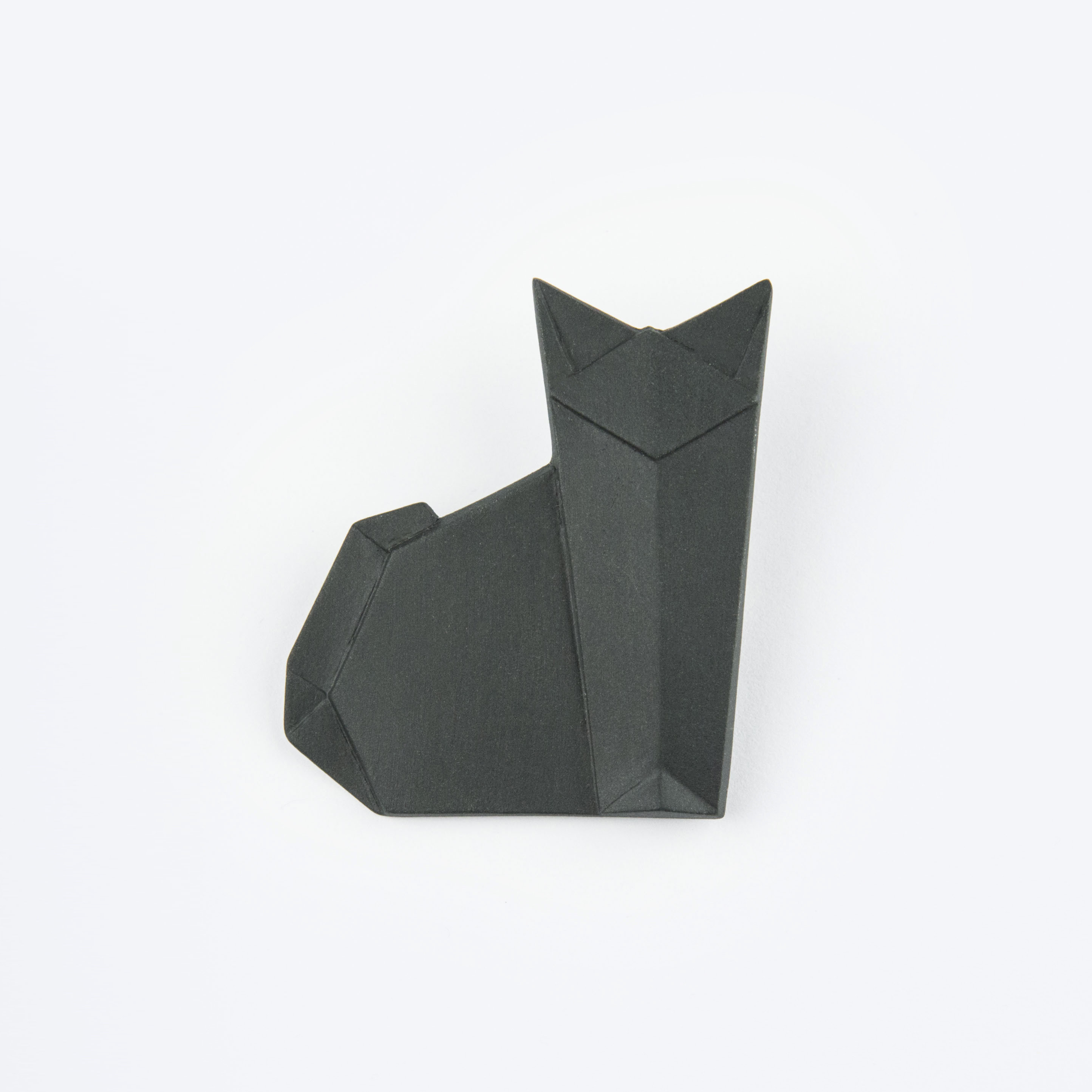 Origami Black Cat Porcelain Brooch Catblack Porcelainporcelain Origamiorigami Pinorigami Broochporcelain Pinjapaneese Origamiorigami Cat