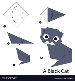 Origami Black Cat Step Instructions How To Make Origami A Black Cat
