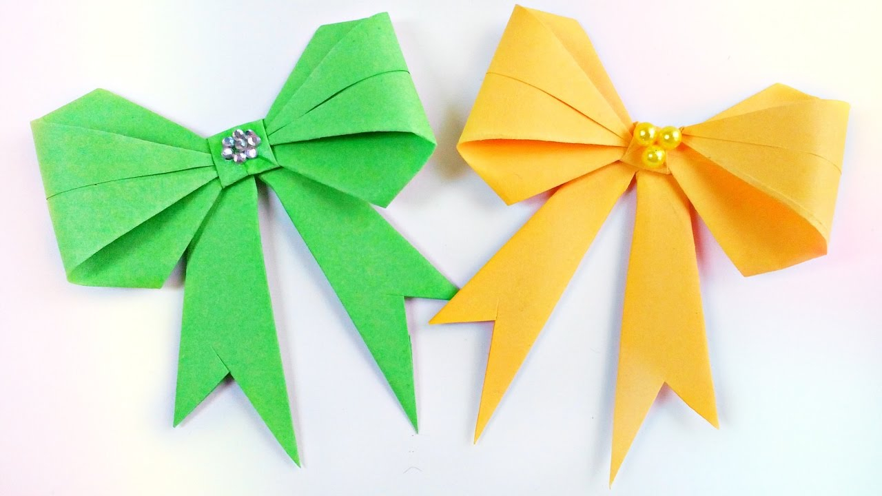 Origami Bow Instructions How To Make Origami Bow Diy 3d Paper Easy Tutorial Step Step For Kidsfor Beginners