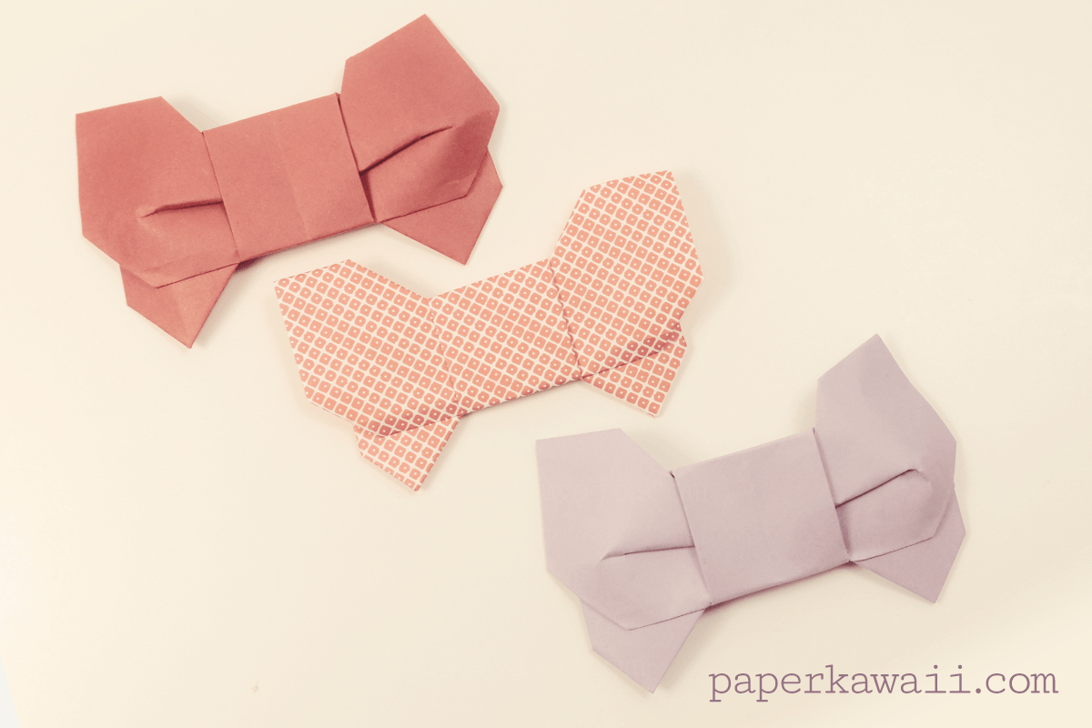 Origami Bow Instructions Origami 3d Bow Video Tutorial Paper Kawaii