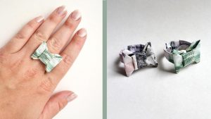Origami Bow Tie Dollar Bill Money Ring Bow Tie Origami Dollar Tutorial Diy Jewelry Youtube