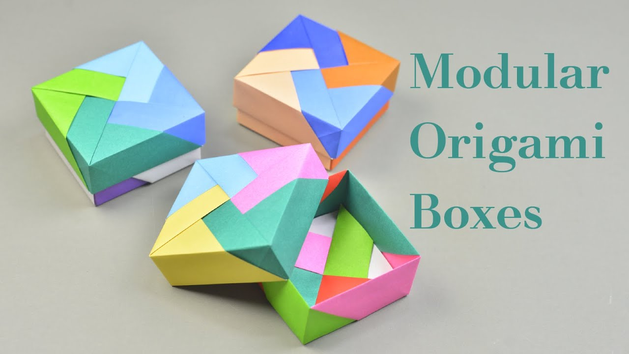 Origami Boxes With Lids 3 Easy Modular Origami Box Tutorial How To Make Modular Origami Box For Beginners Creative Diy