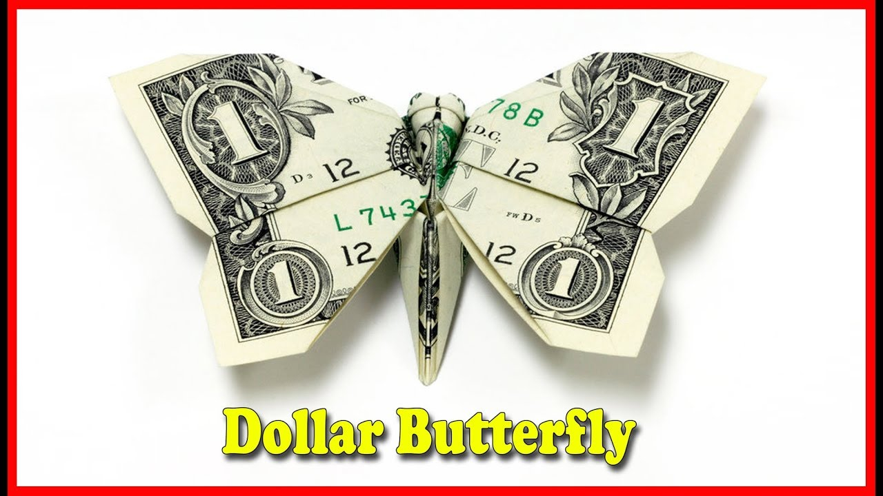 Origami Butterfly Dollar Bill How To Make A Money Origami Butterfly Tutorial Diy At Home