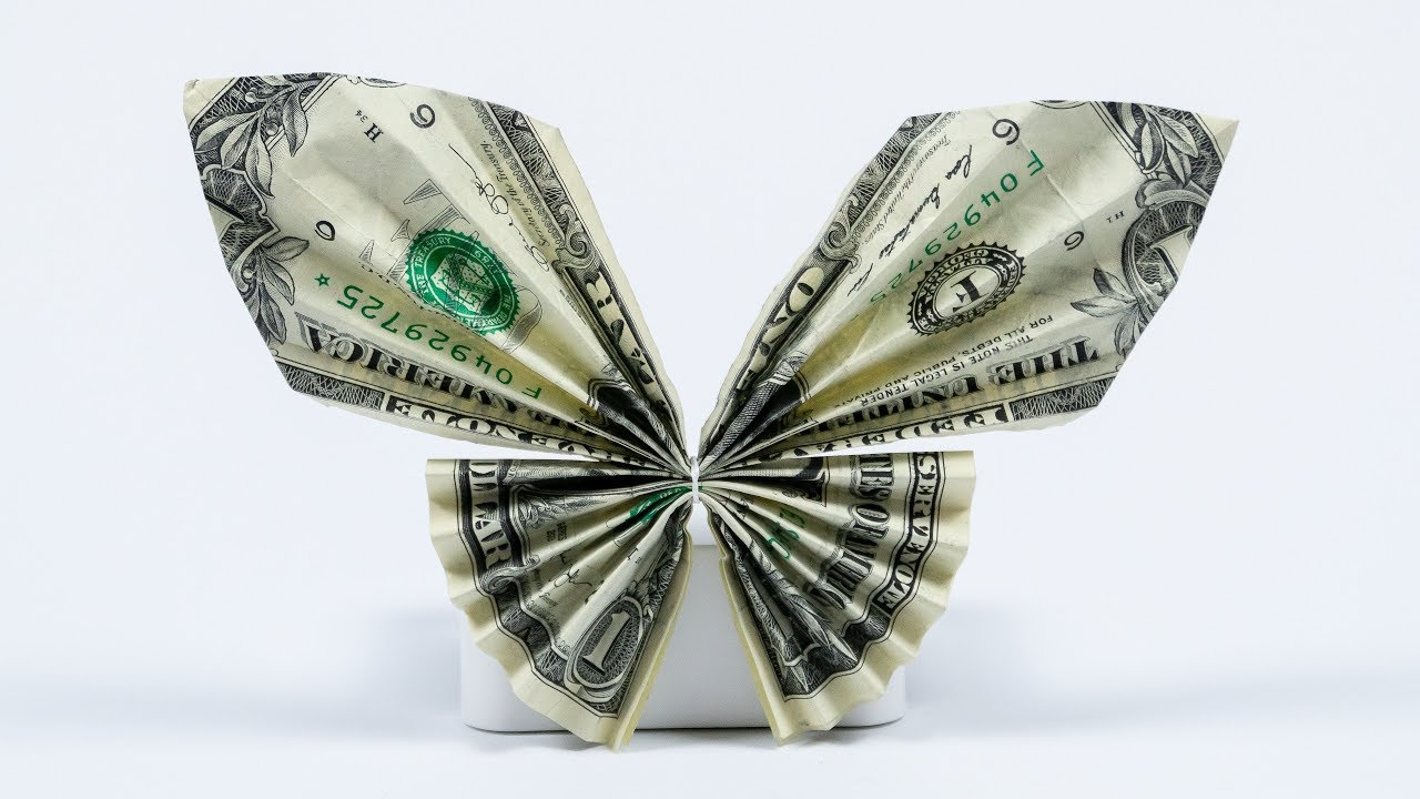 Origami Butterfly Dollar Bill Money Gift Idea Butterfly Dollar Bill Origami Tutorial Easy