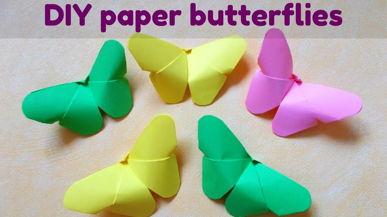 Origami Butterfly Wall Easy Paper Craft Paper Butterfly Very Easy Origami Diy Room