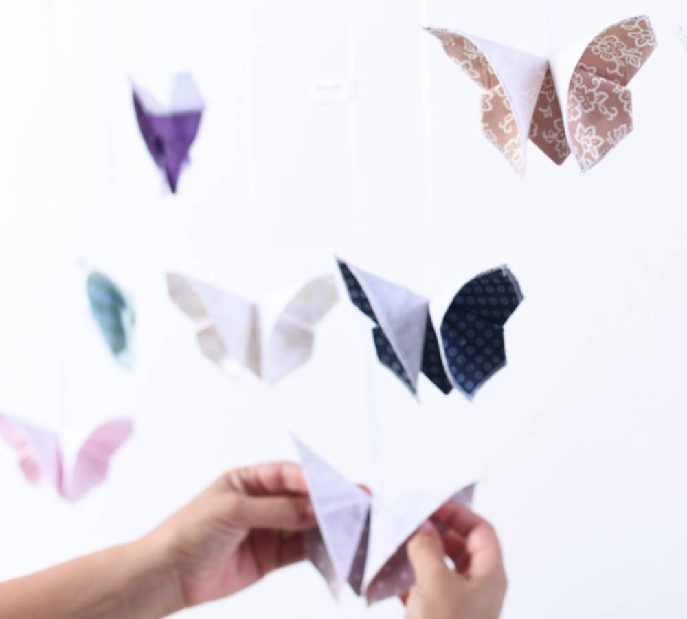 Origami Butterfly Wall Fabric Origami Butterflies Hanging Butterflies Mobile Origami Nursery Decor 3d Butterfly Wall Art Curtain Butterfly Home Decor