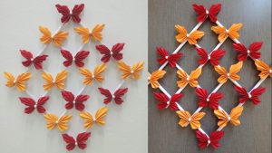 Origami Butterfly Wall Paper Butterfly Wall Hanging 2 Diy Easy Hanging Paper Butterfly Tutorial Wall Decoration Ideas
