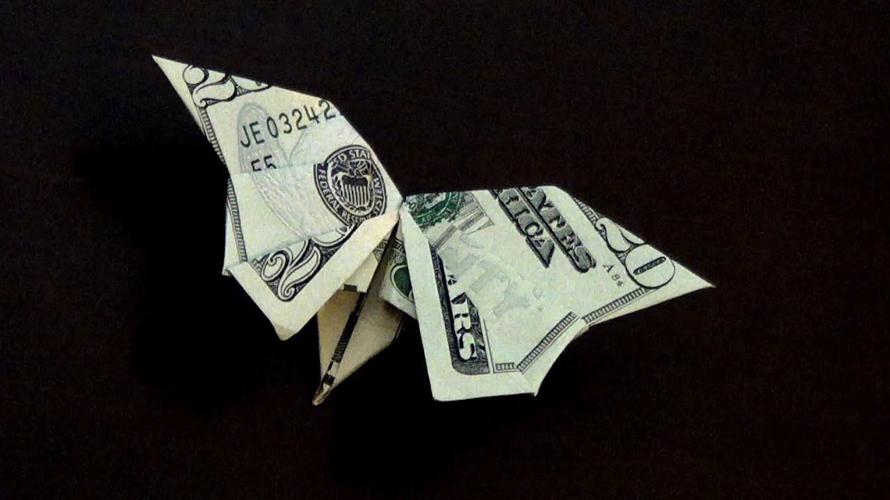 Origami Butterfly Youtube Dollar Origami Butterfly Tutorial How To Make A Dollar Butterfly