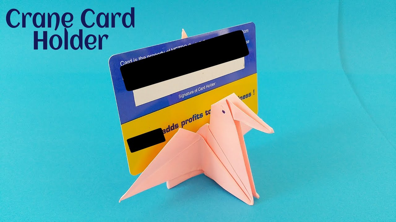 Origami Card Holder Crane Card Holder Diy Origami Tutorial Paper Folds Simple And Easy