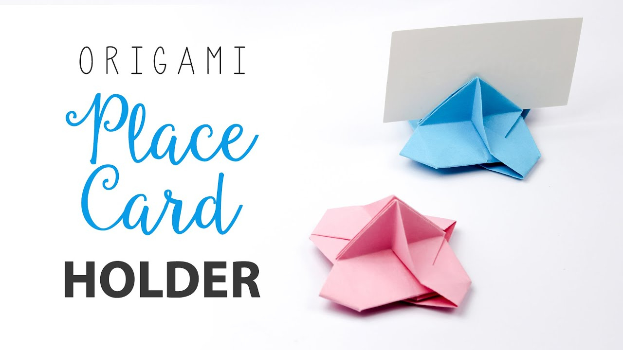 Origami Card Holder Origami Place Card Holder Tutorial Card Stand Diy Paper Kawaii