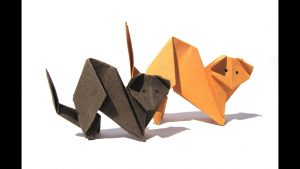 Origami Cat Tutorial Halloween Origami Cat Easy Origami Tutorial How To Make An Origami Catferret