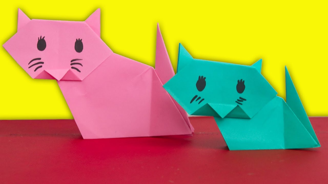 Origami Cat Tutorial How To Make A Paper Cat Easy Origami Cat Tutorial Paper Crafts For Kids