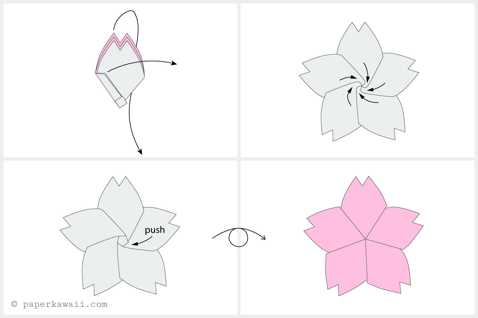 Origami Cherry Blossom How To Make A Origami Cherry Blossom