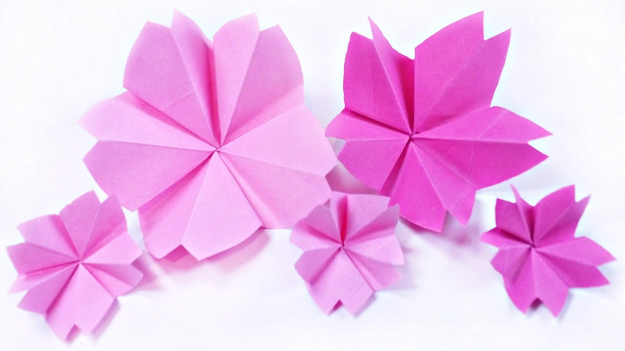 Origami Cherry Blossom Origami Kusudama Cherry Blossom Flower Tutorial Sakura Paper Flowers Easy For Kids