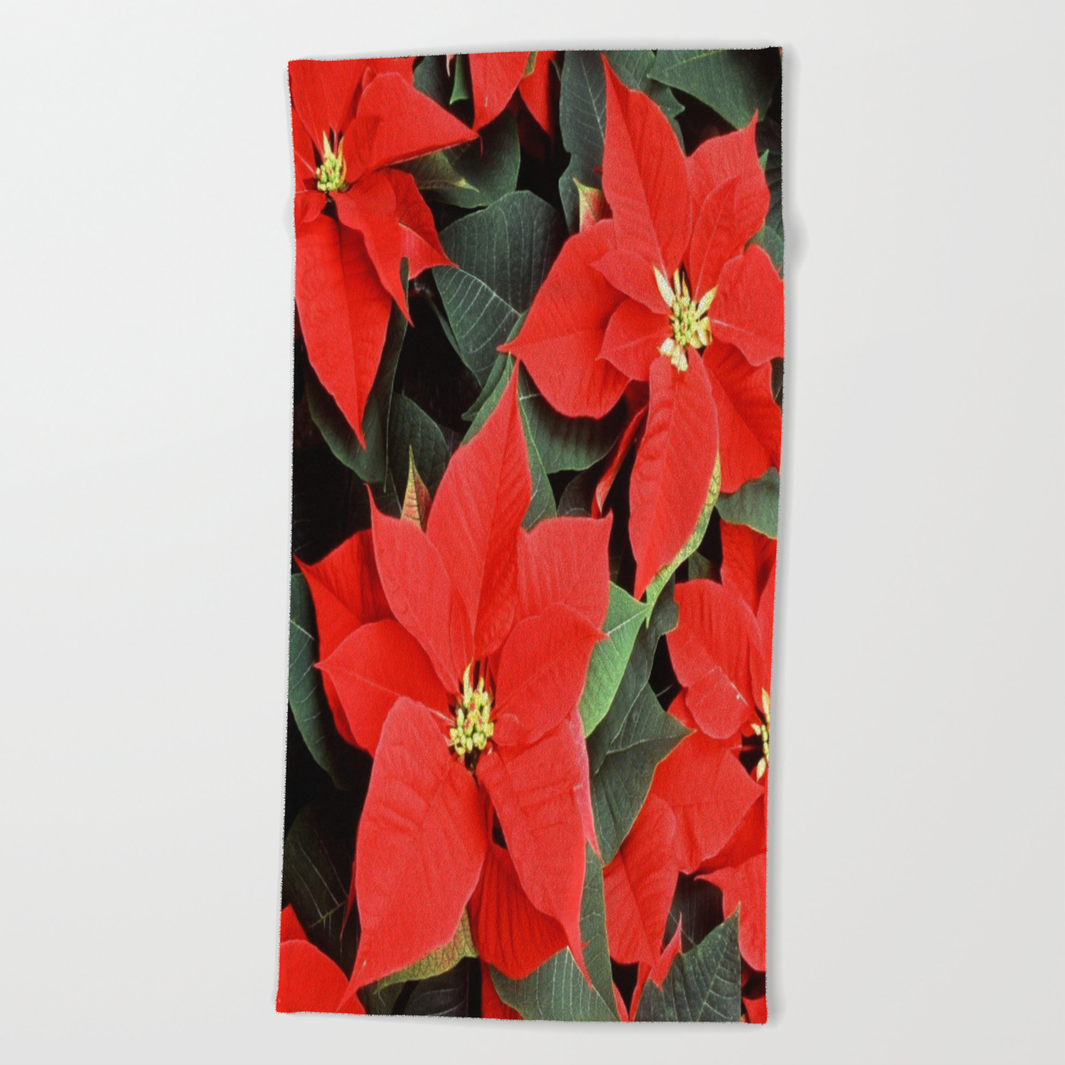Origami Christmas Flower Poinsettia Beautiful Red Poinsettia Christmas Flowers Beach Towel