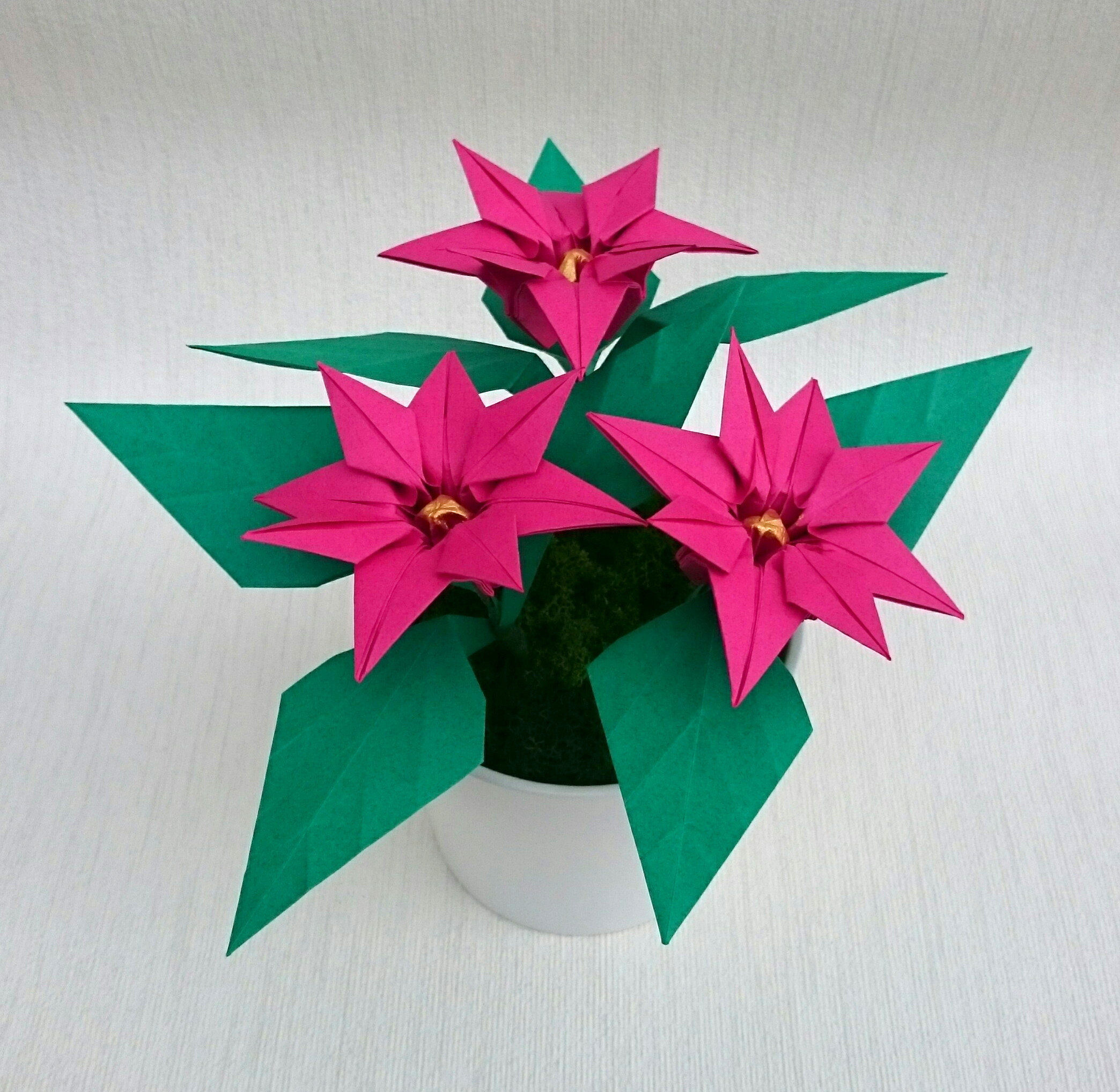 Origami Christmas Flower Poinsettia Christmas Poinsettia Plant In Pot Pink Origami Paper Flowers Christmas Gift Pink Flower Mother In Law Gift Housewarming Gift Plant