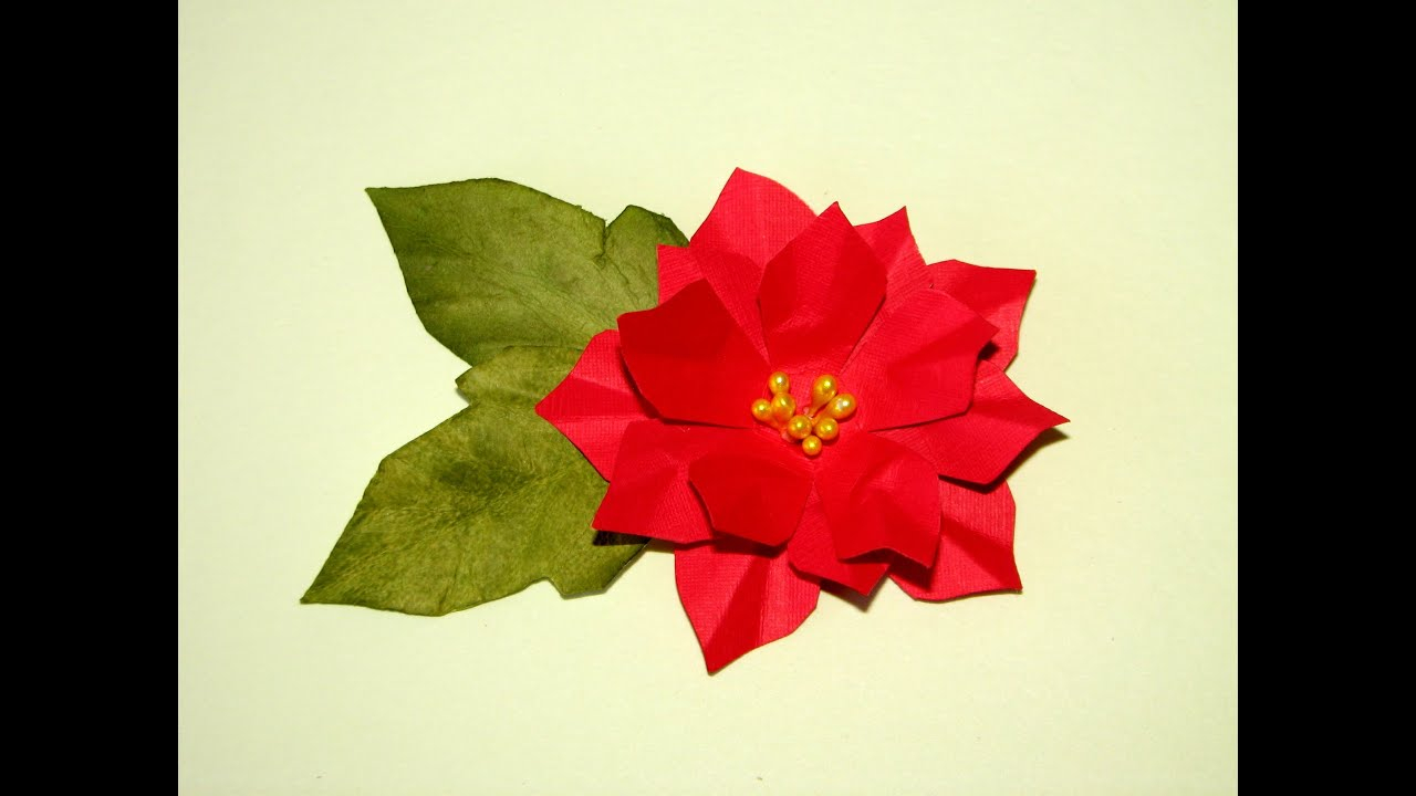 Origami Christmas Flower Poinsettia Paper Poinsettia Tutorial