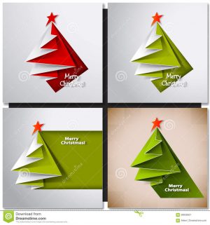 Origami Christmas Tree Ornaments Christmas Tree Origami Christmas Tree Christmas Tree Card Vector