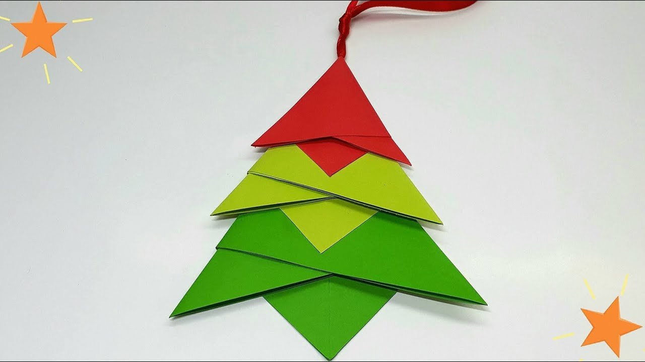 Origami Christmas Tree Ornaments Diy Christmas Decorative Origami Christmas Tree Pendant Christmas Decorations