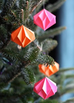 Origami Christmas Tree Ornaments Origami Christmas Ornaments Apartment Therapy