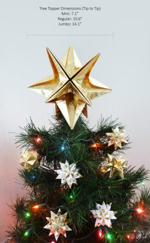 Origami Christmas Tree Ornaments Papyrus Origami Christmas Tree Topper Gold Star Classic Original Modern Traditional Classy Timeless Xmas