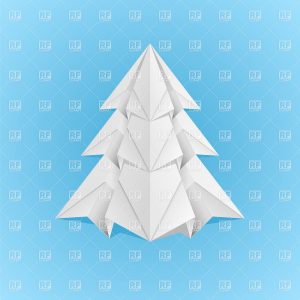Origami Christmas Tree Paper Origami Christmas Tree Stock Vector Image