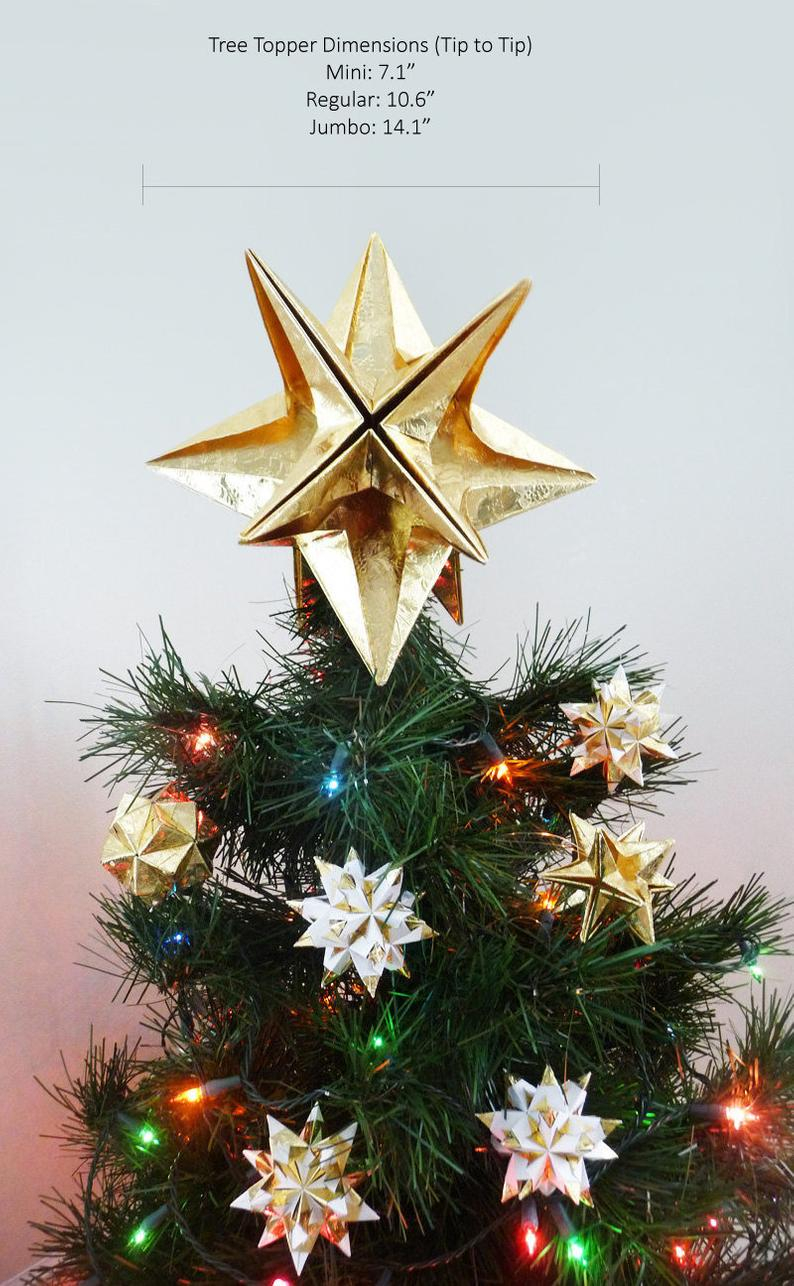 Origami Christmas Tree Papyrus Origami Christmas Tree Topper Gold Star Classic Original Modern Traditional Classy Timeless Xmas