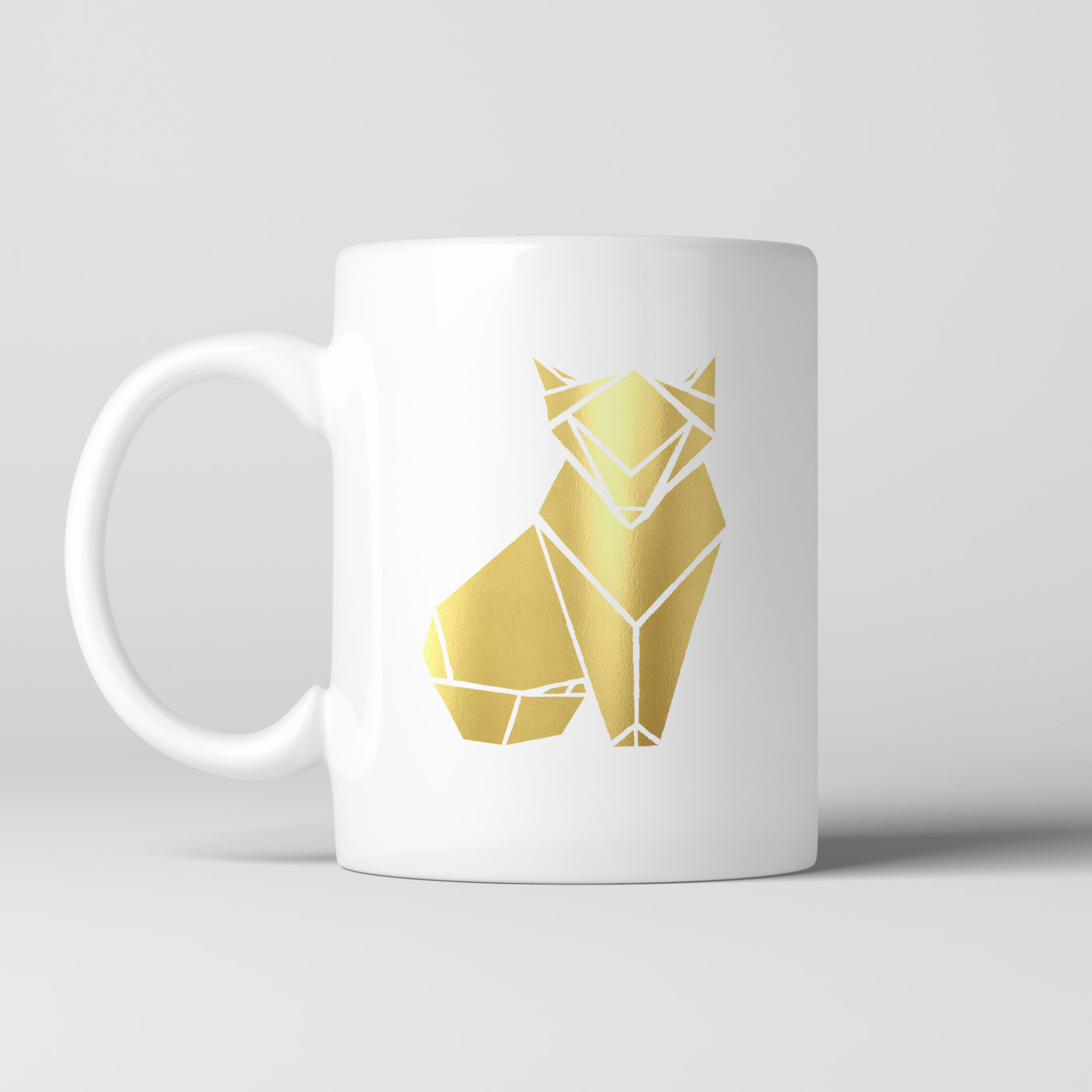 Origami Coffee Mug Gold Foil Fox Origami Coffee Mug Japanese Art Cup Animal