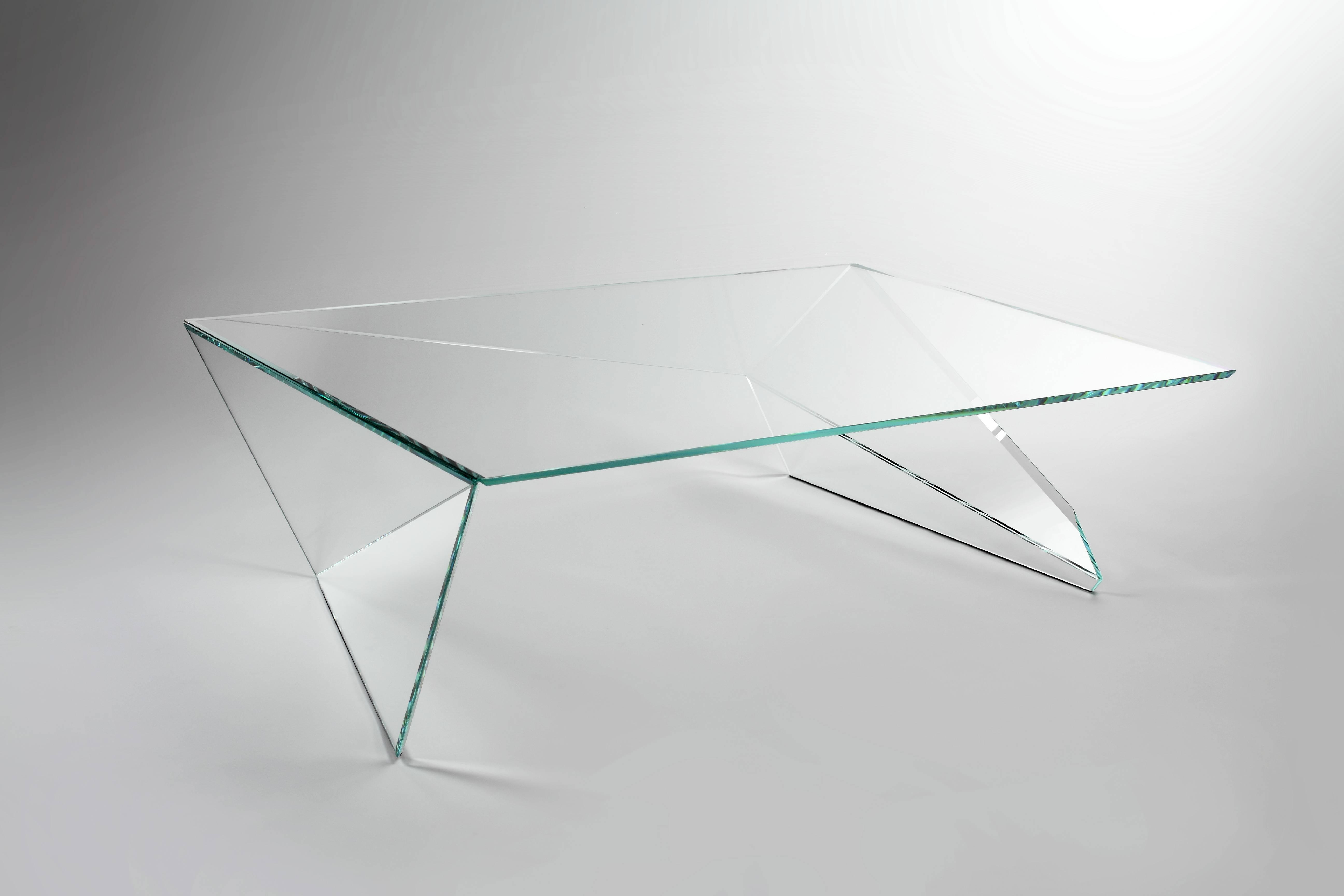 Origami Coffee Table Coffee Table Square Glass Crystal Contemporary Design