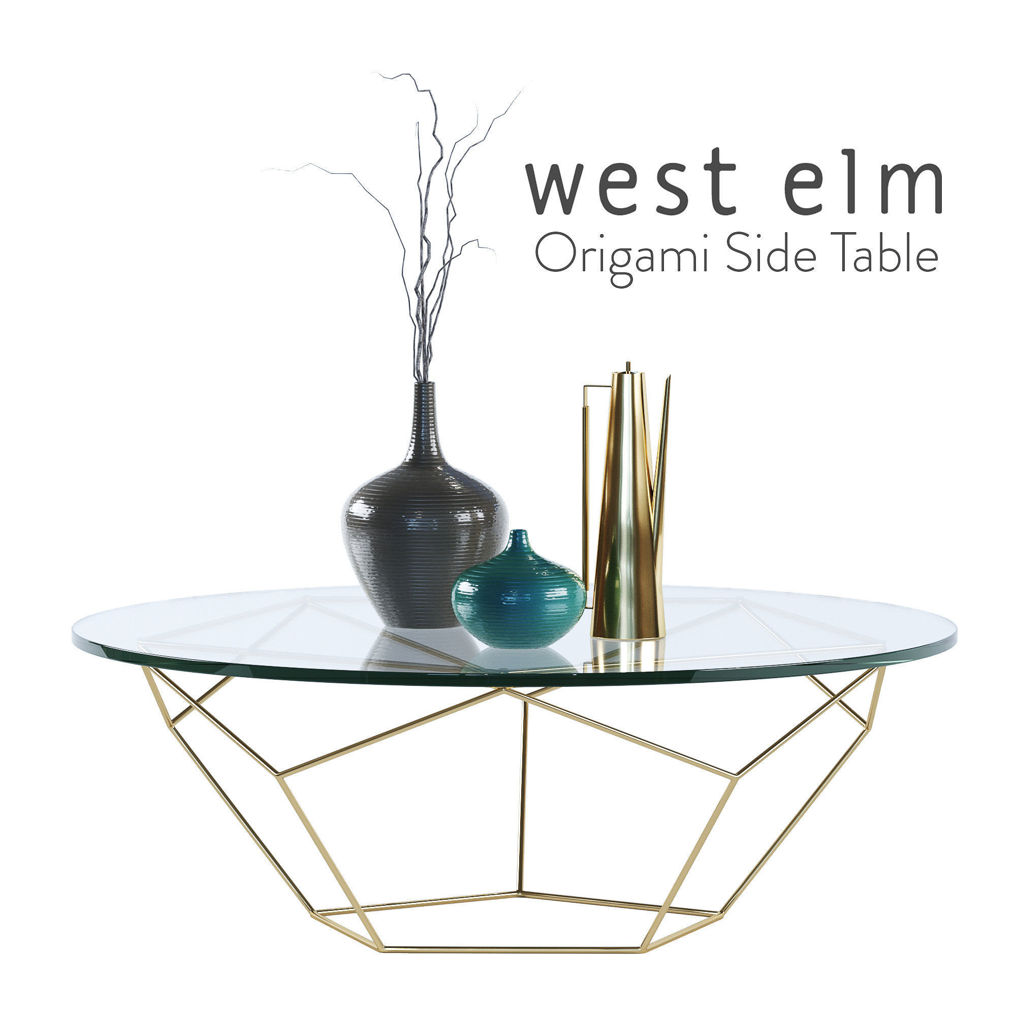 Origami Coffee Table West Elm Western Elm Origami Table 30 Inches 3d Model
