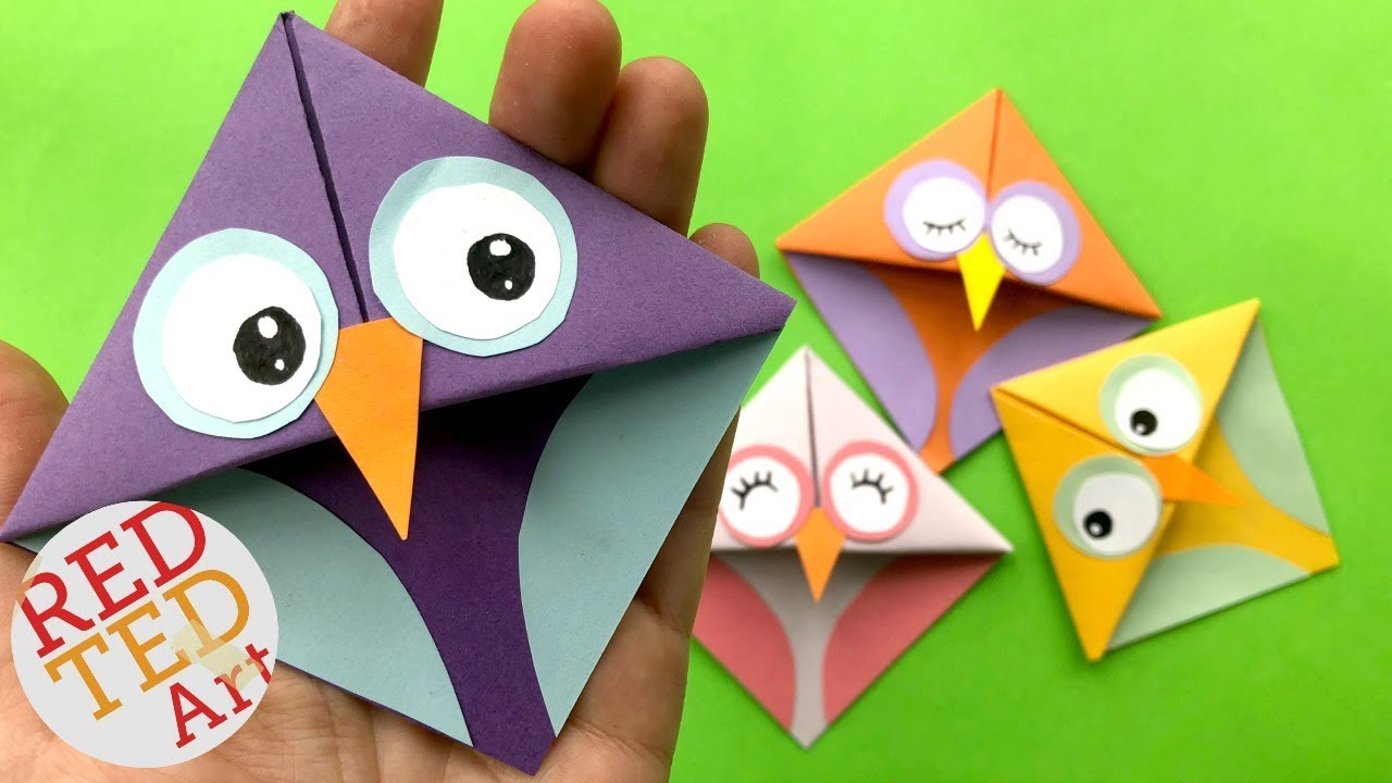 Origami Corner Bookmark Easy Owl Origami Bookmark Diy Corner Bookmarks Owls