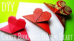 Origami Corner Bookmark Origami How To Make A Paper Heart Corner Bookmark Diy