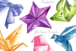 Origami Crane Clipart Origami Crane Watercolor Clipart