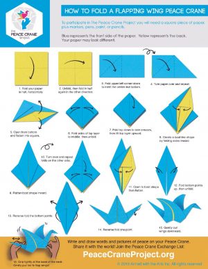 Origami Crane Flapping Folding Guides Peace Crane Project